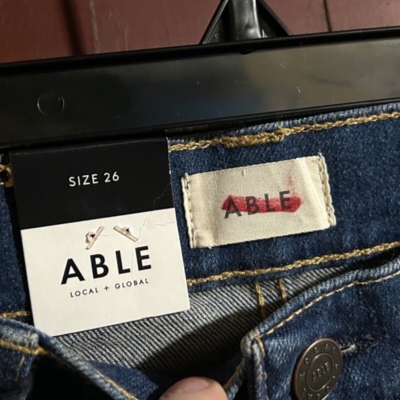 Able Elena Skinny Straight Leg Released Hem Ankle Denim Jeans Size 26 - NWT - Picture 10 of 16